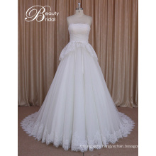 Handmade Flower A Line Wedding Dress